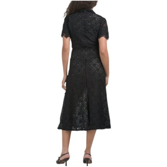 DALIA MACPHEE Short Sleeve Floral Applique Dress - Picture 2 of 6